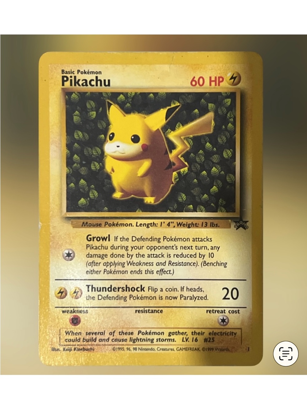 Pikachu Pokémon Trading Card - Yellow Electric Creature